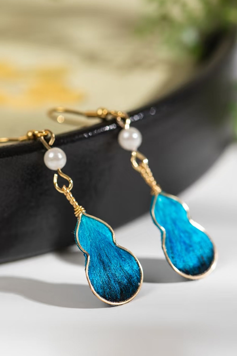 Boucles d'oreilles artisanales en velours de soie - Collection Patrimoine - HanWen Shop