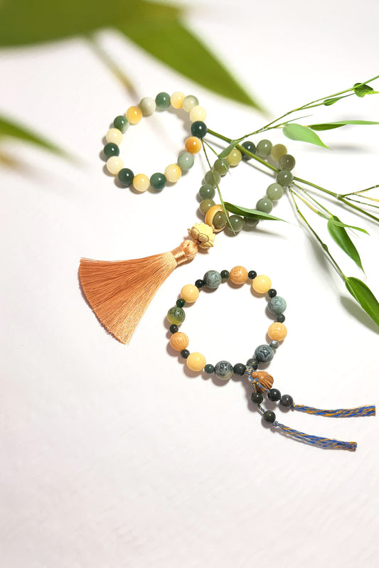 Bracelet en graines de Bodhi naturelles - Porte-bonheur - HanWen Shop