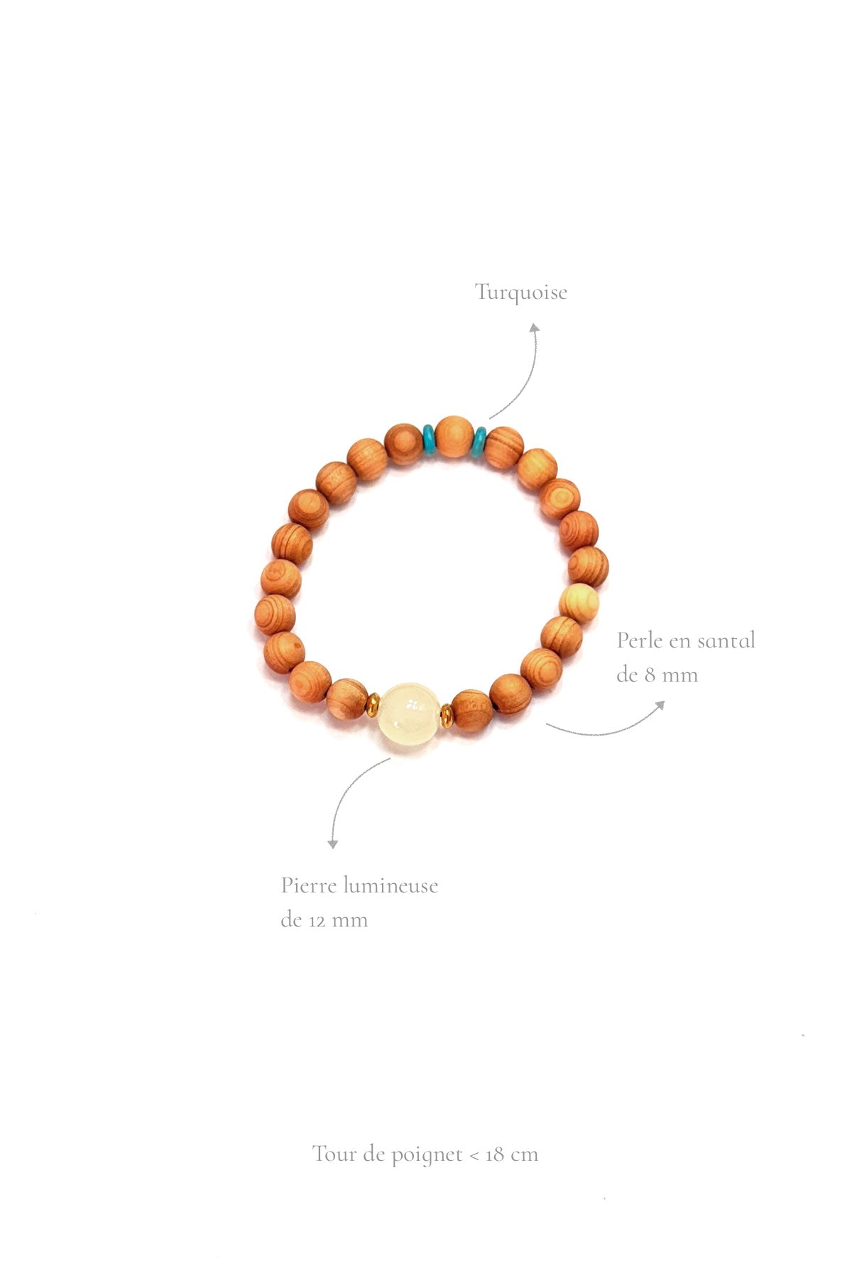 Bracelet en Bois Santal naturelles - HanWen Shop