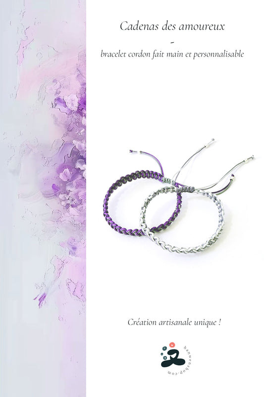 Bracelet cordon personnalisable - Cadenas des amoureux - HanWen Shop