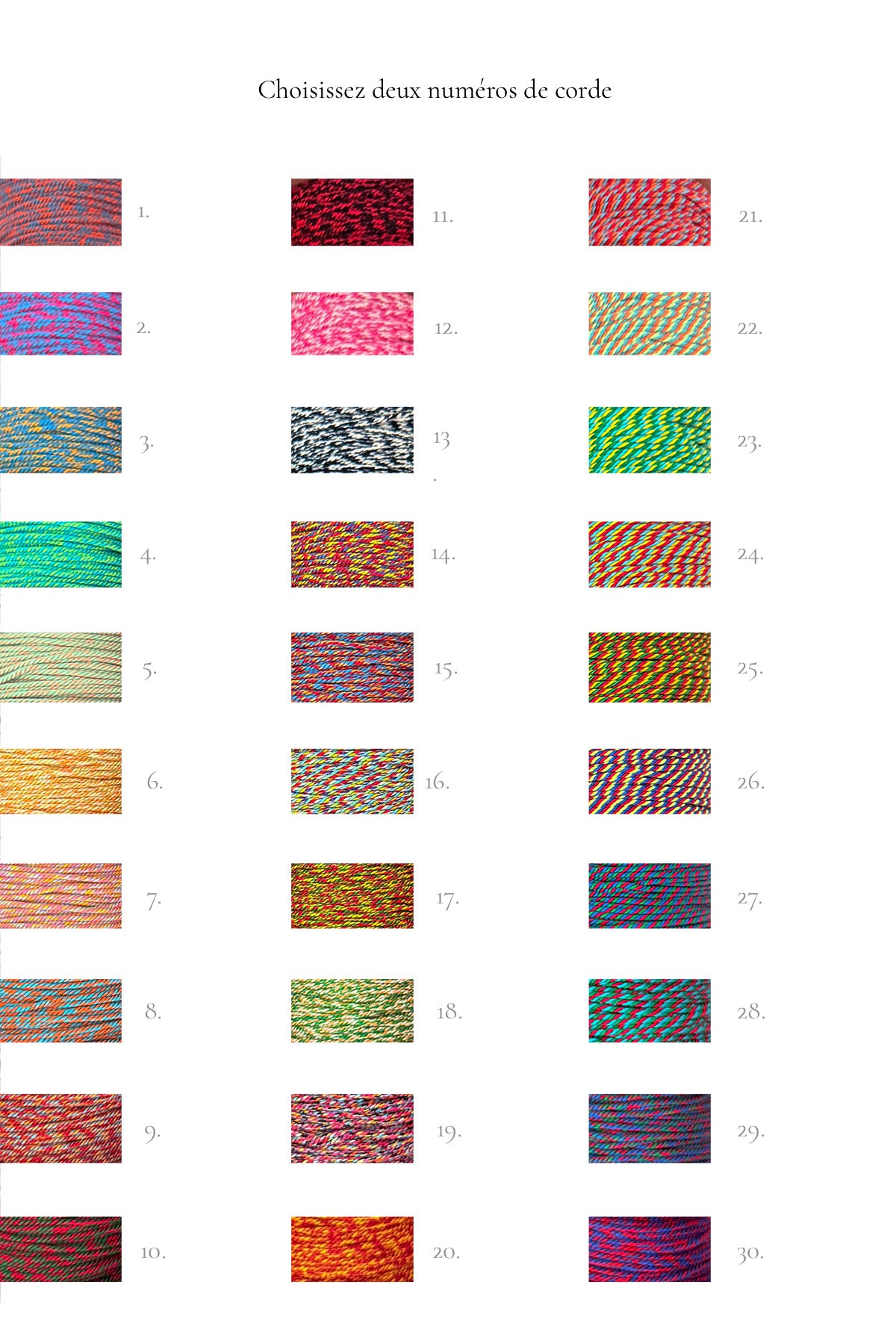 Choisissez deux numeros de corde - Tibétain bicolore - HanWen Shop