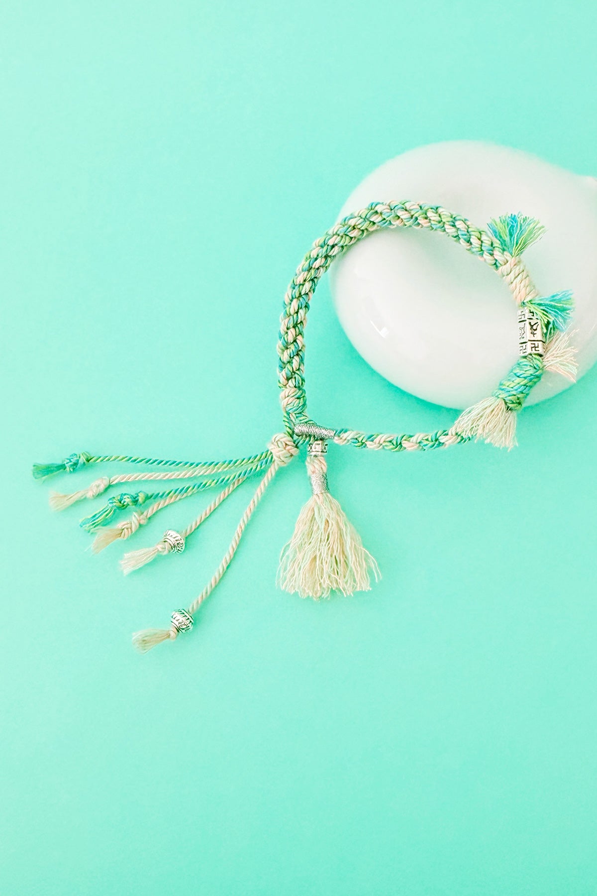 Bracelet cordon personnalisable - Tibétain bicolore - HanWen Shop