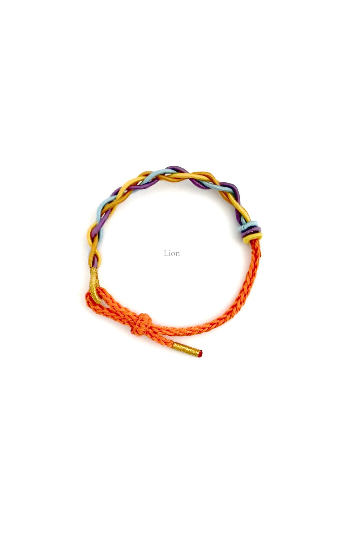 Bracelet tressé porte-bonheur fait main - aux couleurs des 12 signes du zodiaque - Lion - Hanwen Shop