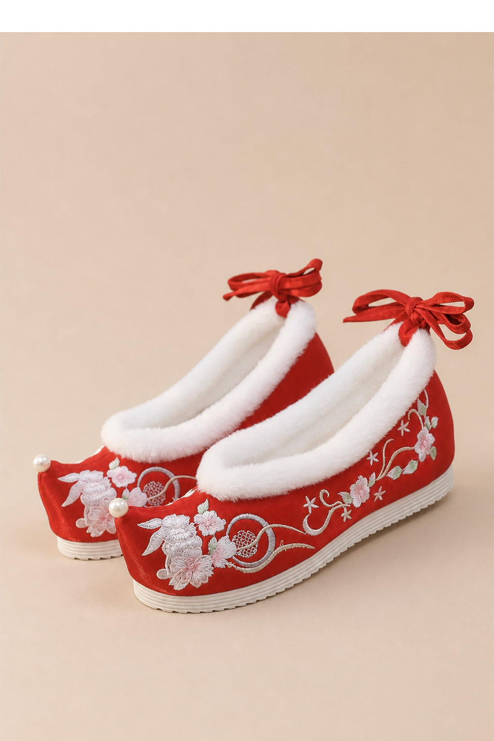 Chaussures brodées pour femme – Doublure polaire d'hiver - HanWen Shop