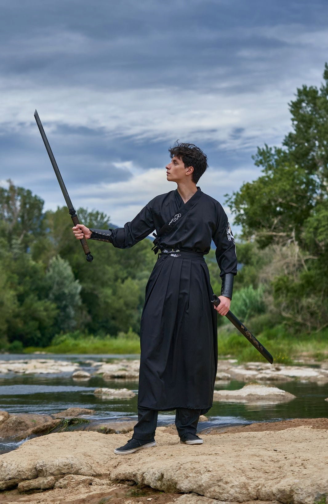 Chevalier Chinois Hanfu de la dynastie WeiJin 魏晋- Grue Xiangyun - HanWen Shop