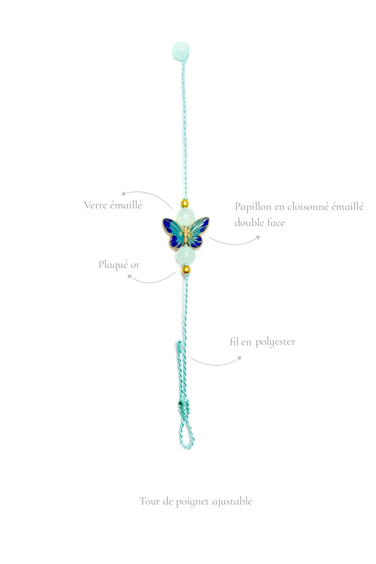 Cordelette personnalisable - Papillon étincelant