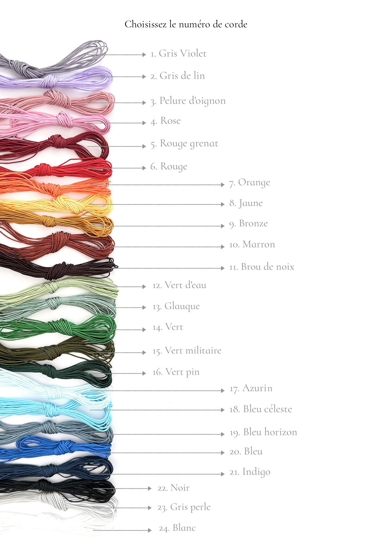 Cordelette personnalisé - Votre couleur de la chance - HanWen Shop