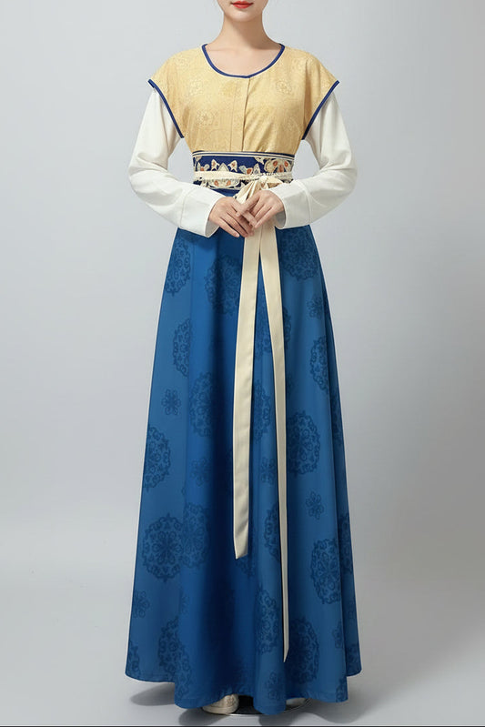 Ensemble Hanfu de la Dynastie Tang 唐 - Automne "BapoQun" - HanWen Shop