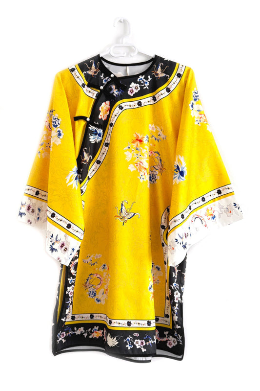 Ensemble Hanfu de la dynastie Qing 清 - princesses Manchu en jaune - HanWen Shop