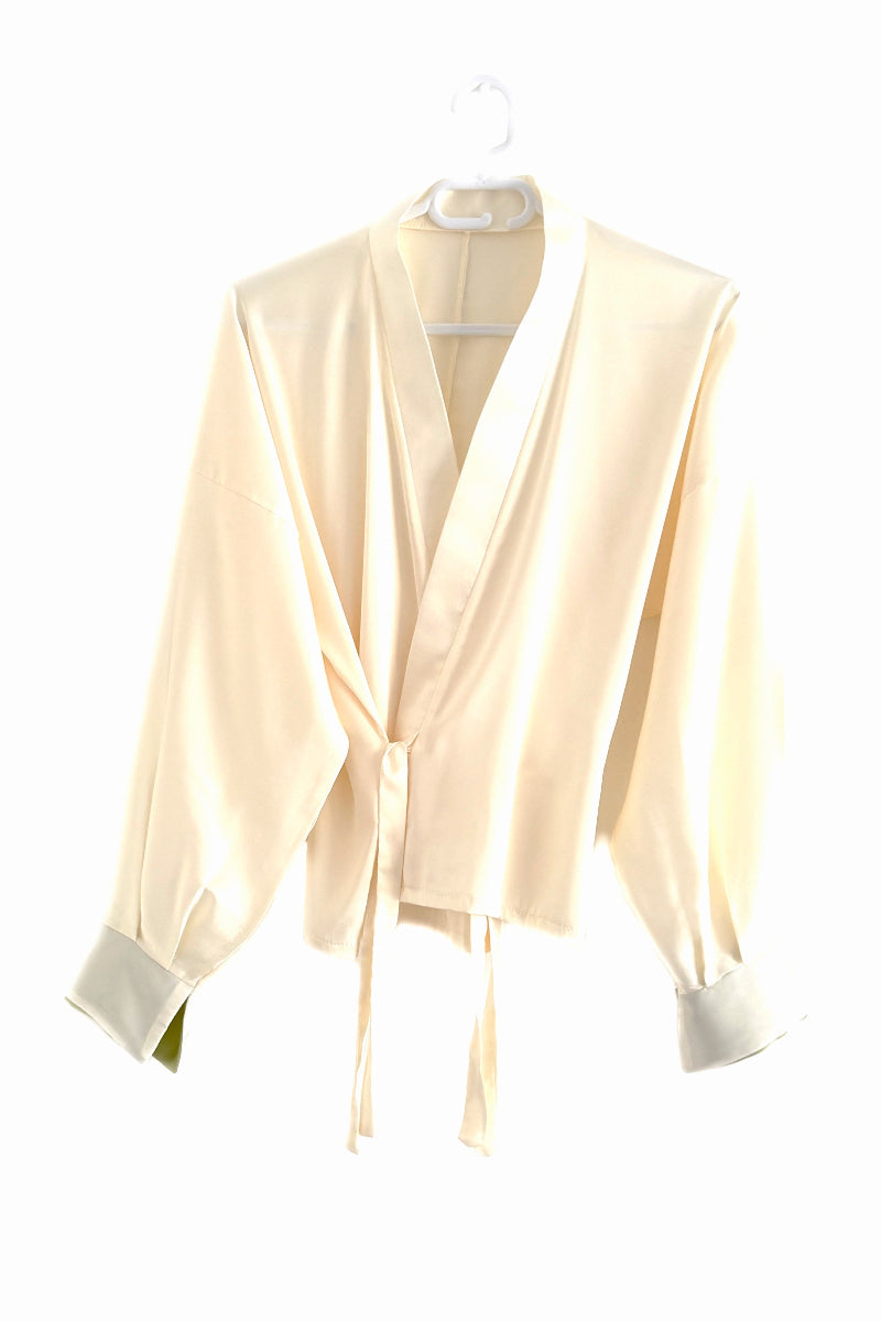 Ensemble Hanfu moderne 汉元素 - Jupe à cent plis (BaiDie Qun) kaki - HanWen Shop