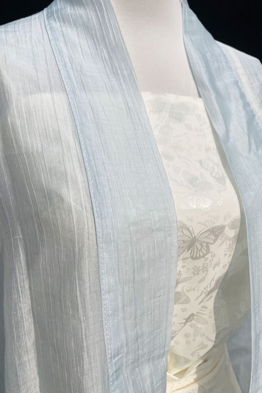 Ensemble Hanfu moderne style Song en Tencel - veste et débardeur - HanWen Shop