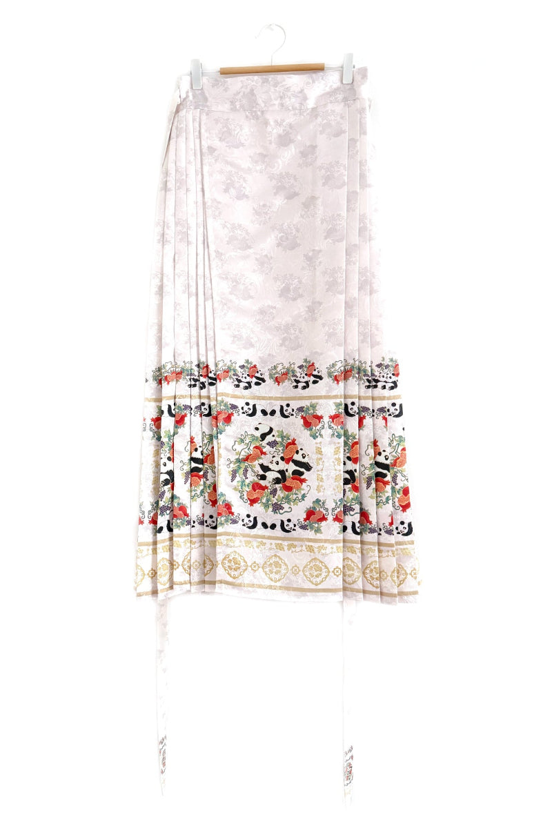 Ensemble hanfu moderne 汉元素 - Jupe "MaMian Qun" pandas et grenades - HanWen Shop