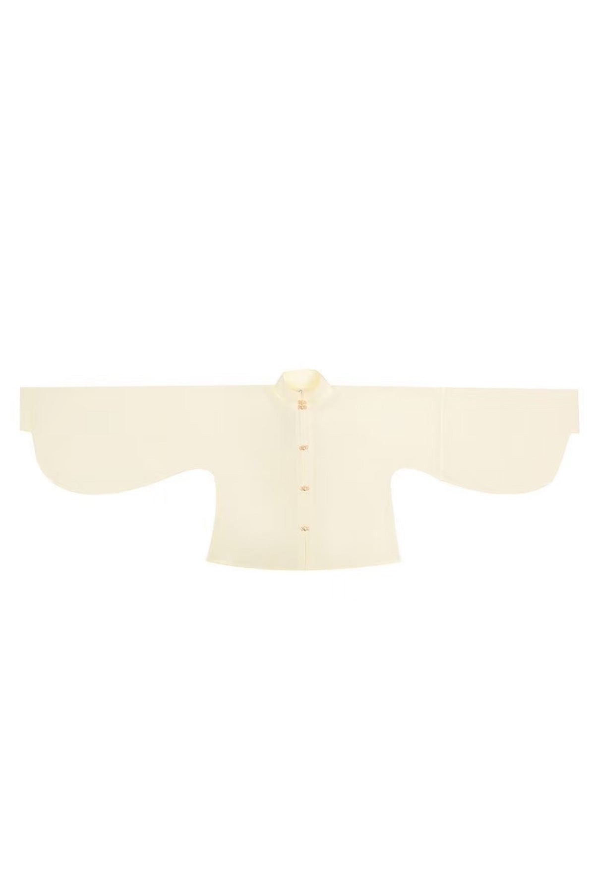 Hanfu veste longue rouge impérial brocart doré de Ming avec sous-vêtement ivoire - HanWen Shop