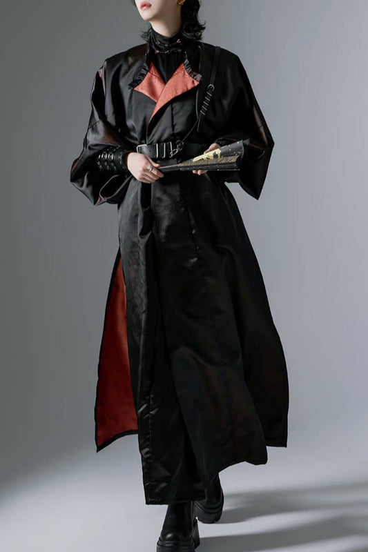 Hanfu de la dynastie Tang 唐 - Robe à col rond noire et bronze -HanWen Shop