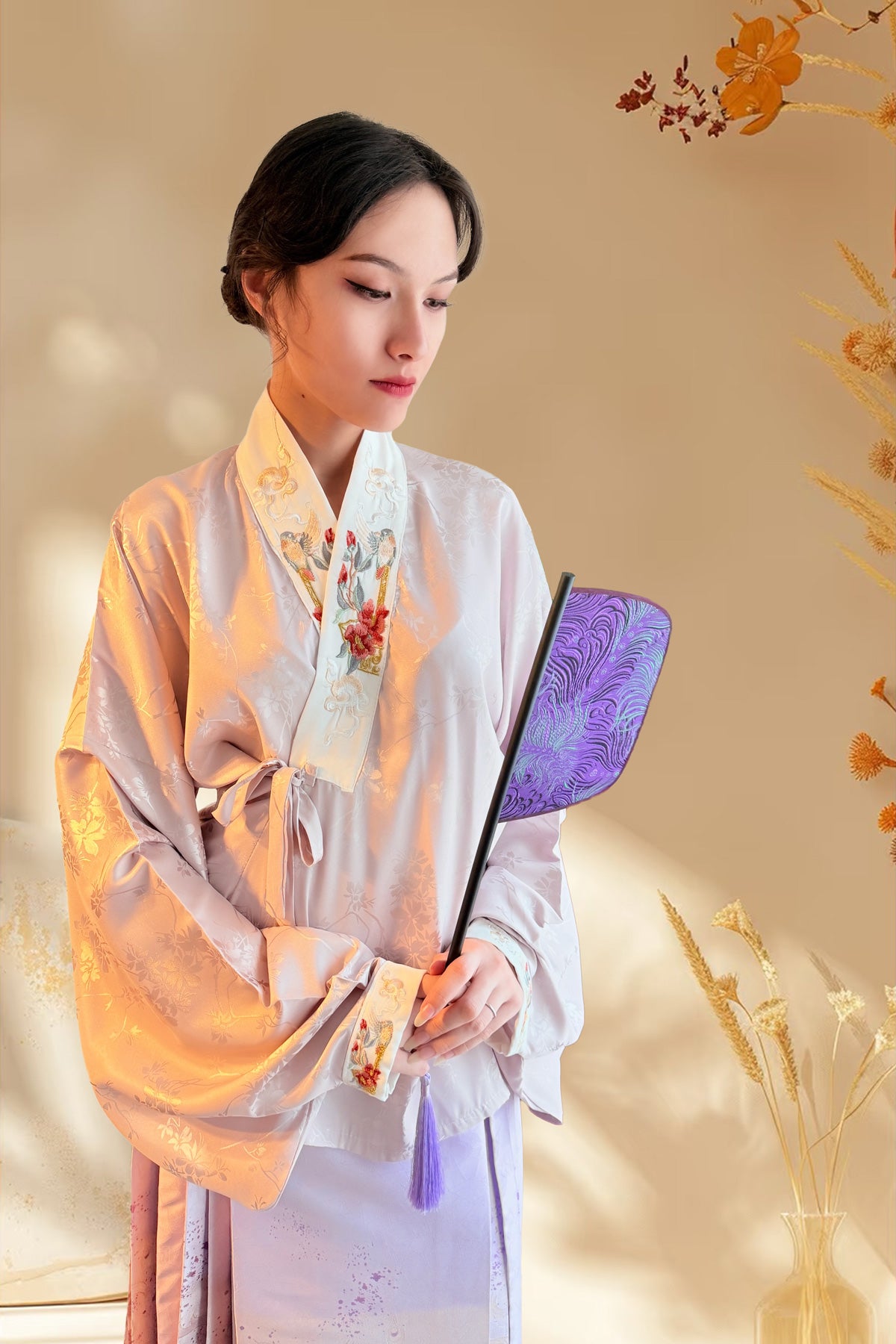 Hanfu de la dynastie Ming - Veste à col croisé et manches pipa - HanWen Shop
