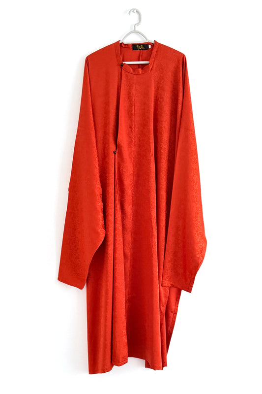 Hanfu de la dynastie Tang 唐 - Robe à col rond rouge - HanWen Shop
