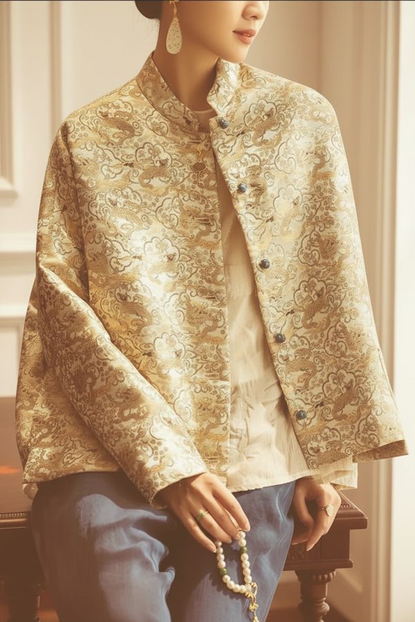 Hanfu moderne - Veste brocart Song - HanWen Shop