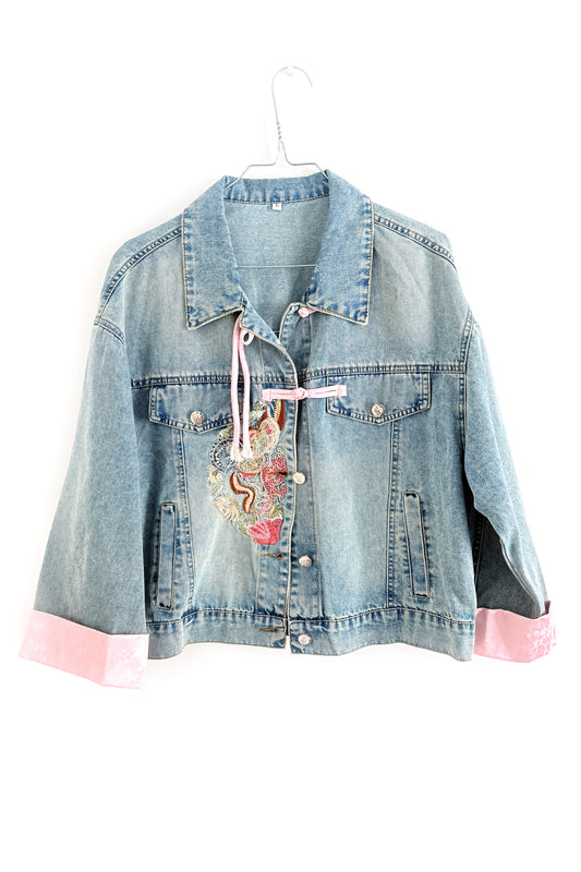 Hanfu moderne - Veste en Jean avec broderie - HanWen Shop