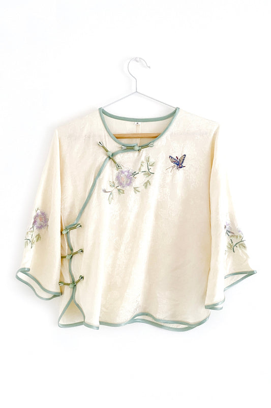 Jupe Hanfu "MaMian Qun" de la dynastie Ming 明 - Phénix vert - HanWen Shop