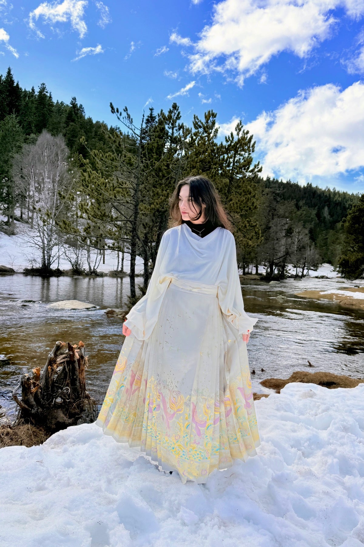 Mamian Qun du Hanfu de la dynastie Ming - Jupe Grand Poisson "Kunpeng" - HanWen Shop