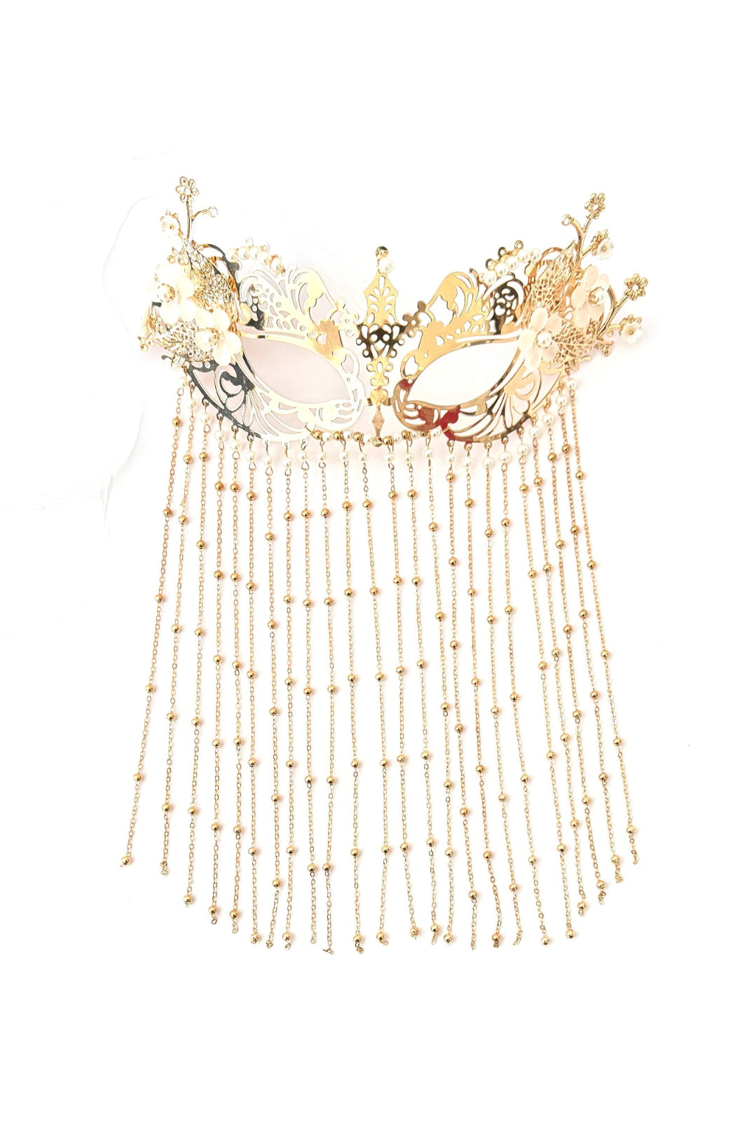 Masque à franges - Fleurs perlées - HanWen Shop