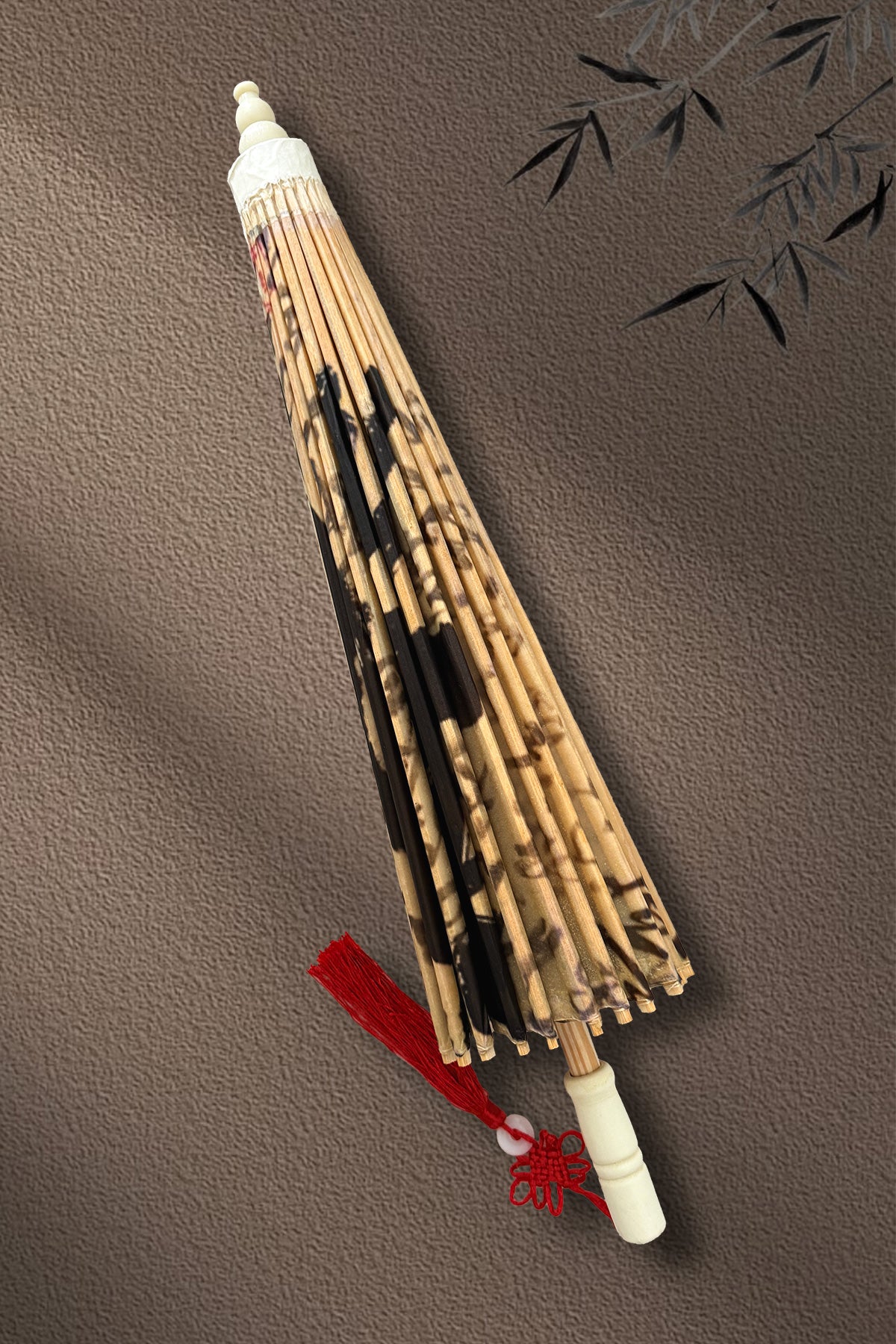 Ombrelle chinoise en papier à l'huile - Calligraphie "Calme intérieur" - HanWen Shop