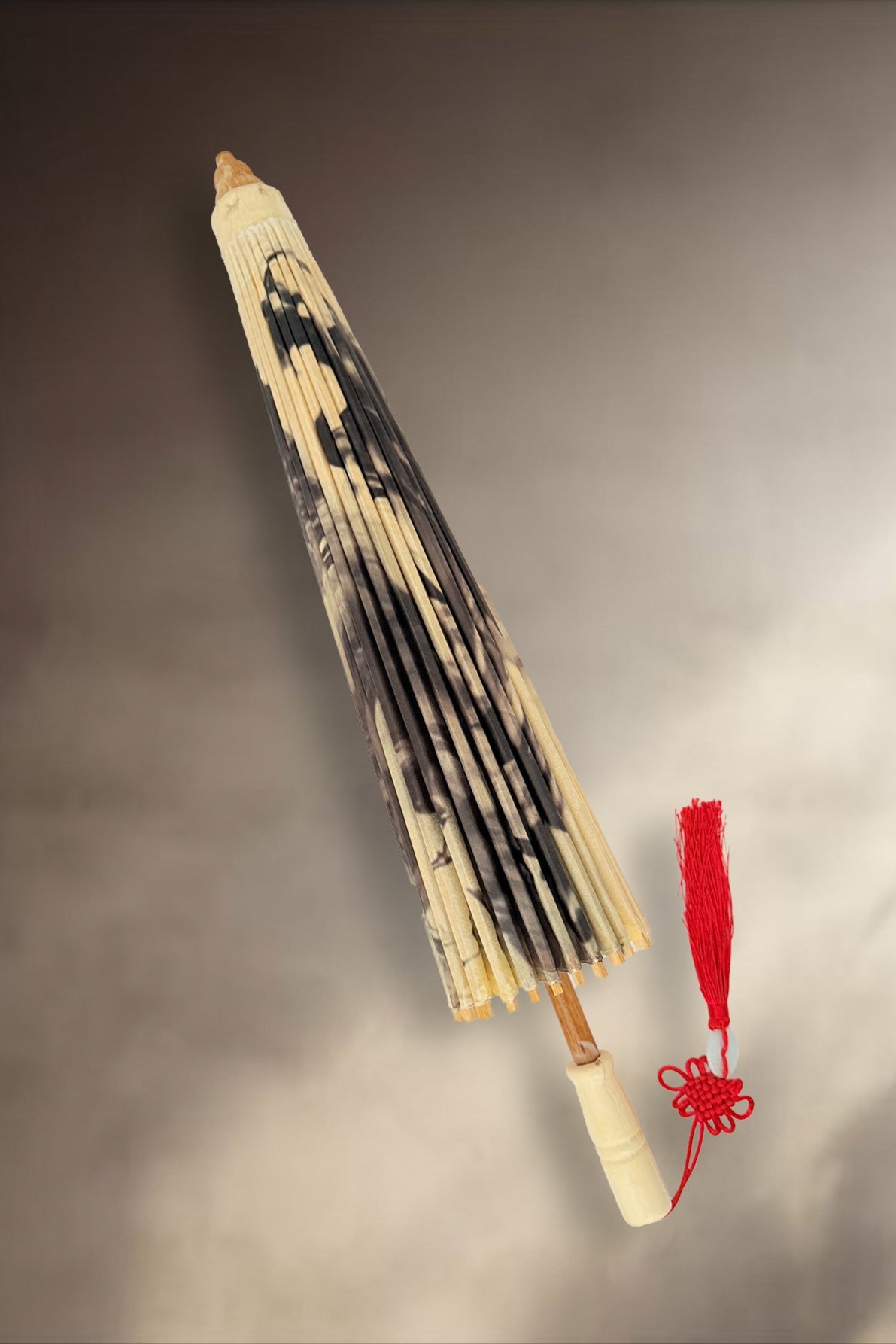 Ombrelle chinoise en papier à l'huile - Dragon à l'encre de Chine