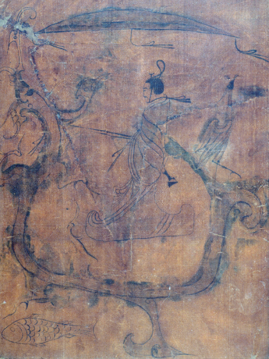 Période des Royaumes combattants Peintures sur soie de personnages et de dragons