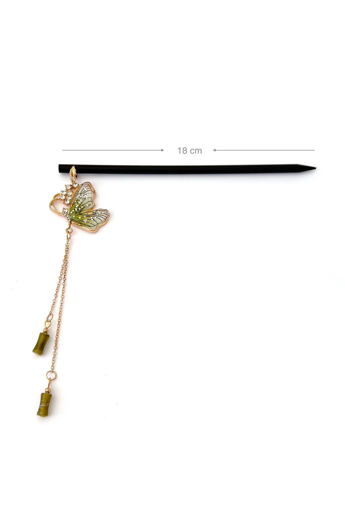 Épingle à cheveux en bois - Pendentif vert - HanWen Shop
