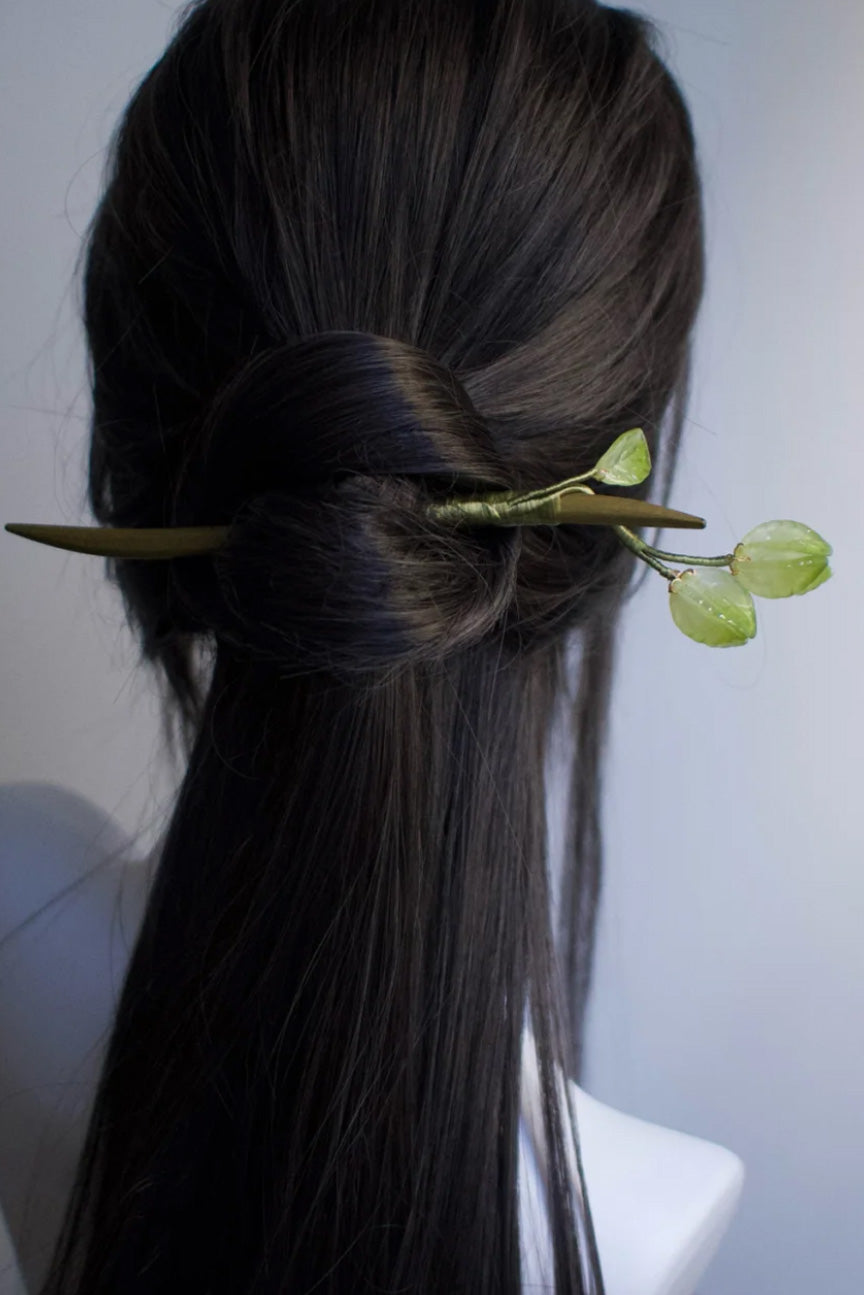 Épingle à cheveux en bois - Série Fleurs d’Orient - HanWen Shop