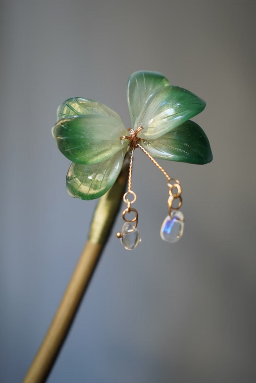 Épingle à cheveux en bois - Série Fleurs d’Orient - HanWen Shop