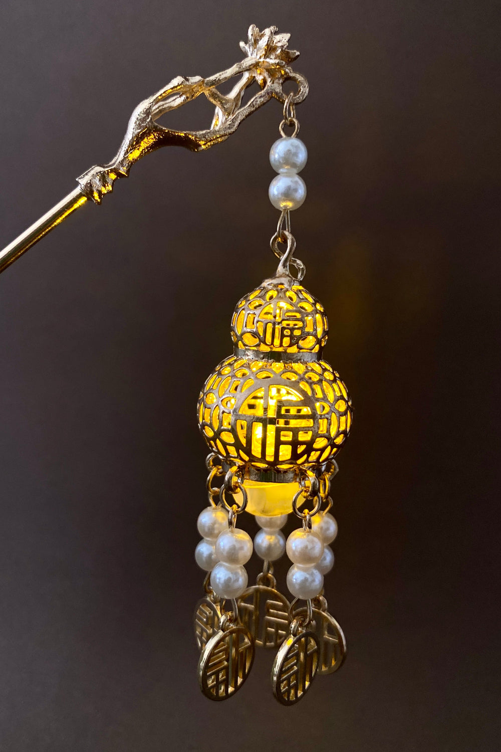 Épingle à cheveux avec lumière LED - Lanterne en gourde - HanWen Shop
