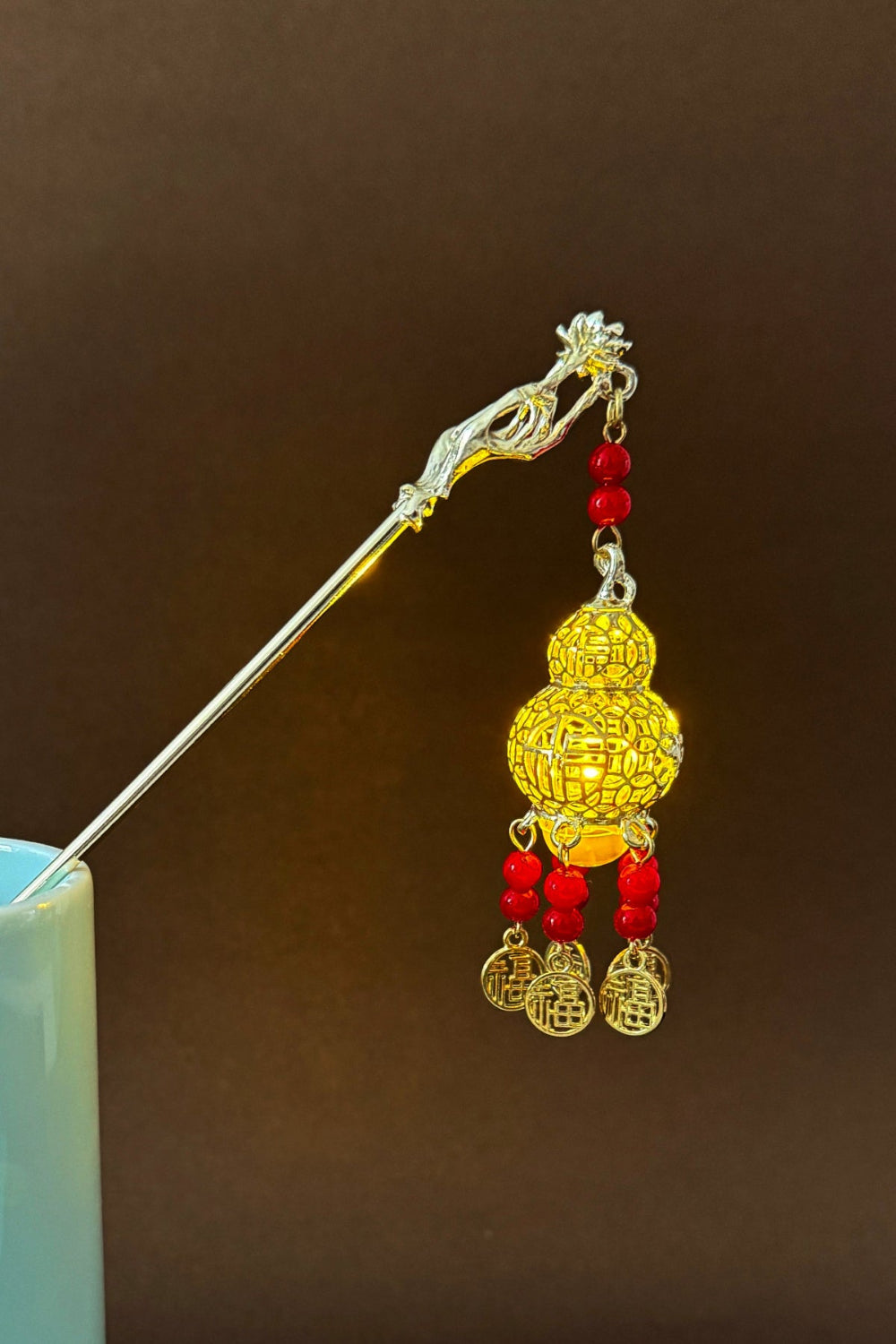 Épingle à cheveux avec lumière LED - Lanterne en gourde - HanWen Shop