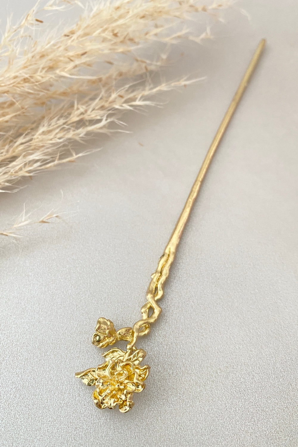 Épingle à cheveux dorée - Les fleurs de douze mois de l'année - HanWen Shop