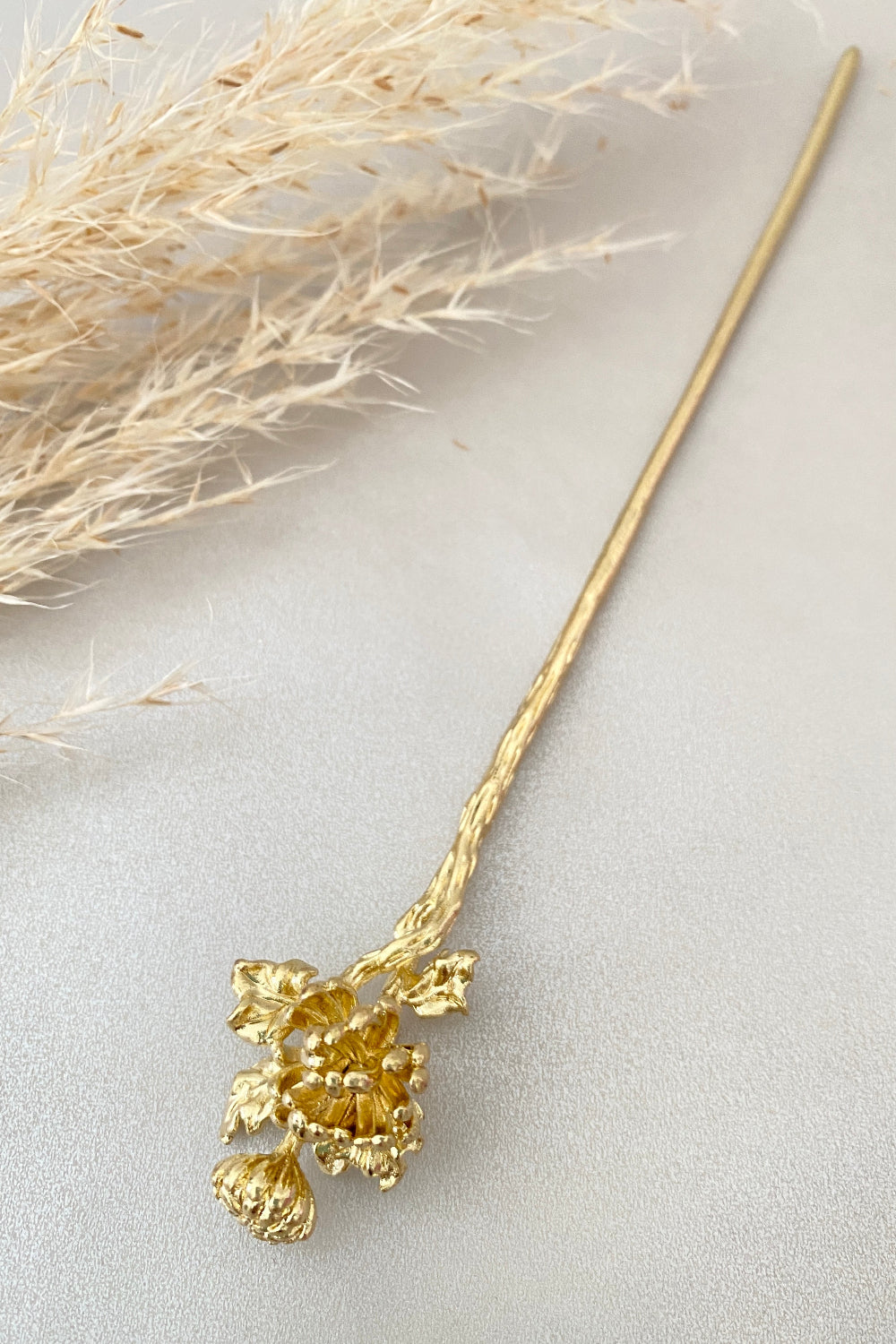 Épingle à cheveux dorée - Les fleurs de douze mois de l'année - HanWen Shop