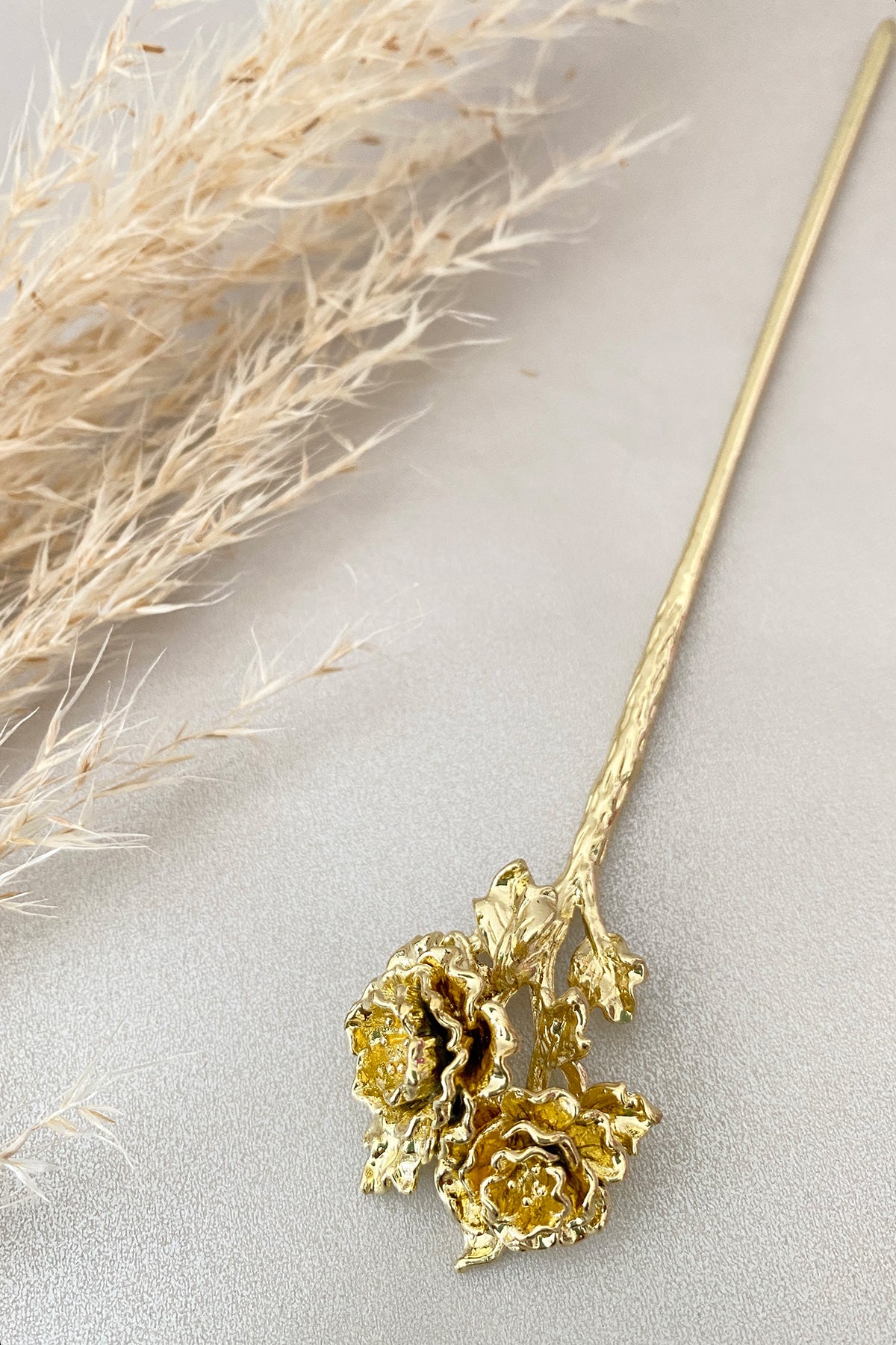Épingle à cheveux dorée - Les fleurs de douze mois de l'année - HanWen Shop