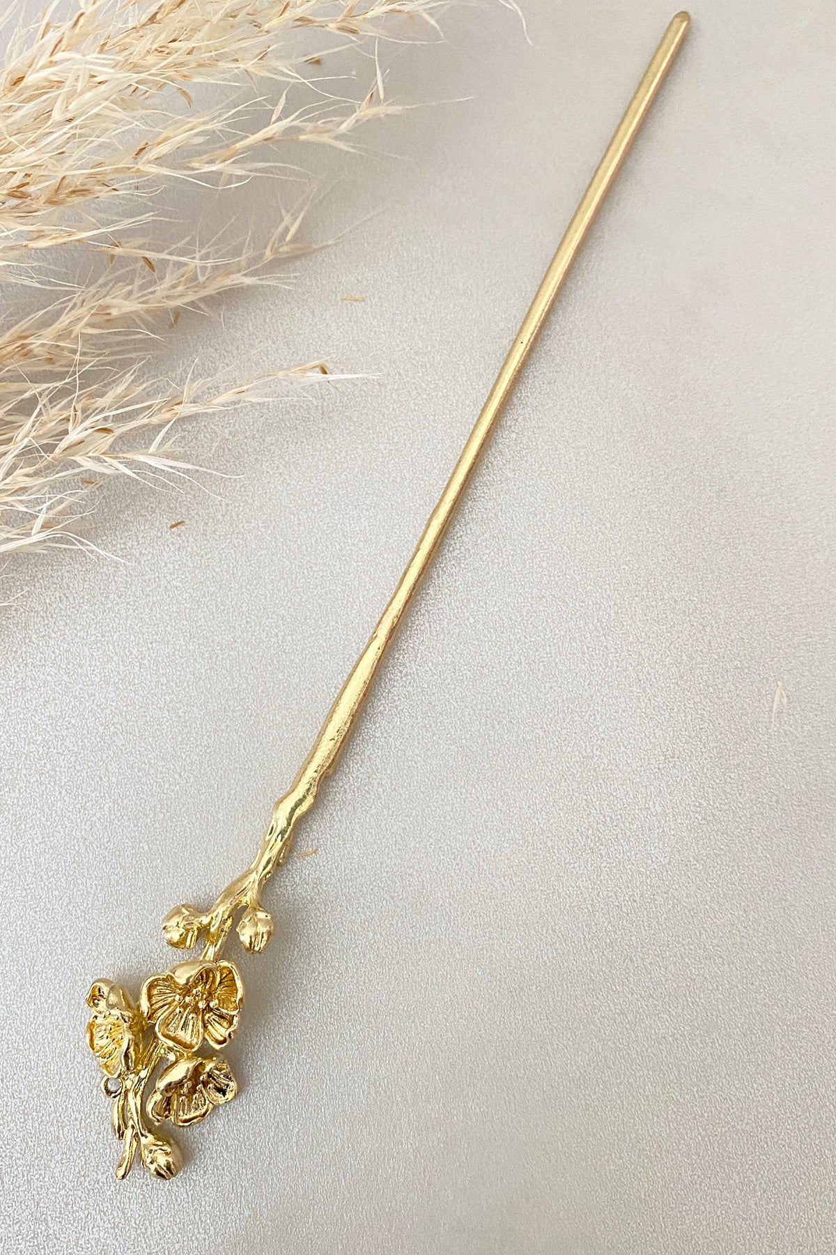 Épingle à cheveux dorée - Les fleurs de douze mois de l'année - HanWen Shop