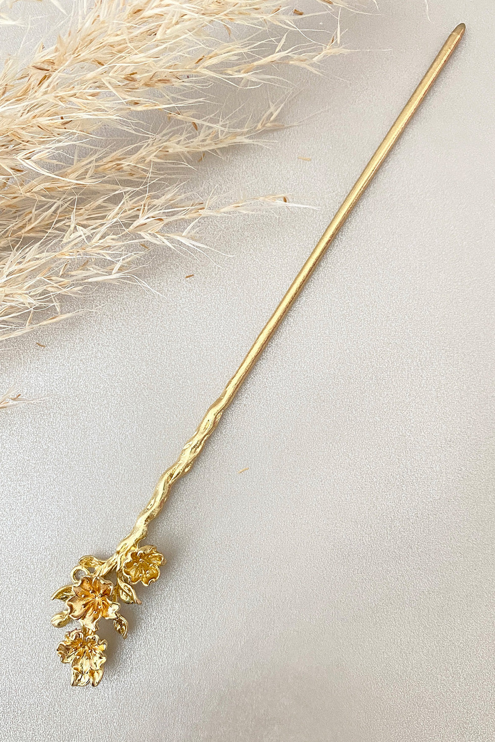 Épingle à cheveux dorée - Les fleurs de douze mois de l'année - HanWen Shop