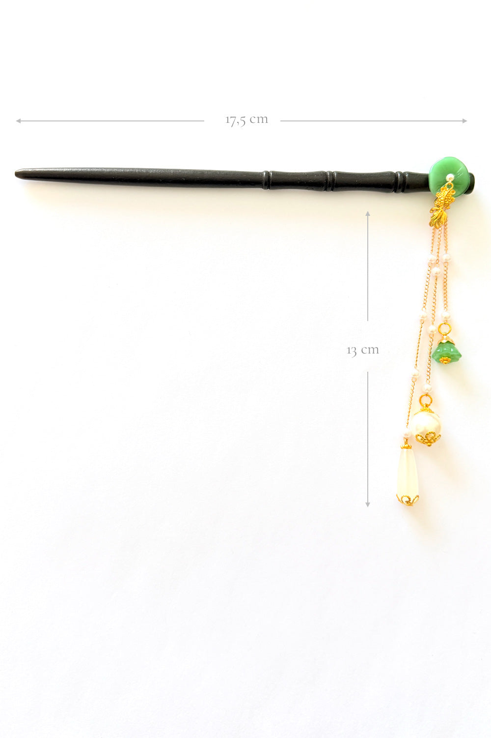 Épingle à cheveux en bois - Poisson rouge et fleurs lotus - HanWen Shop