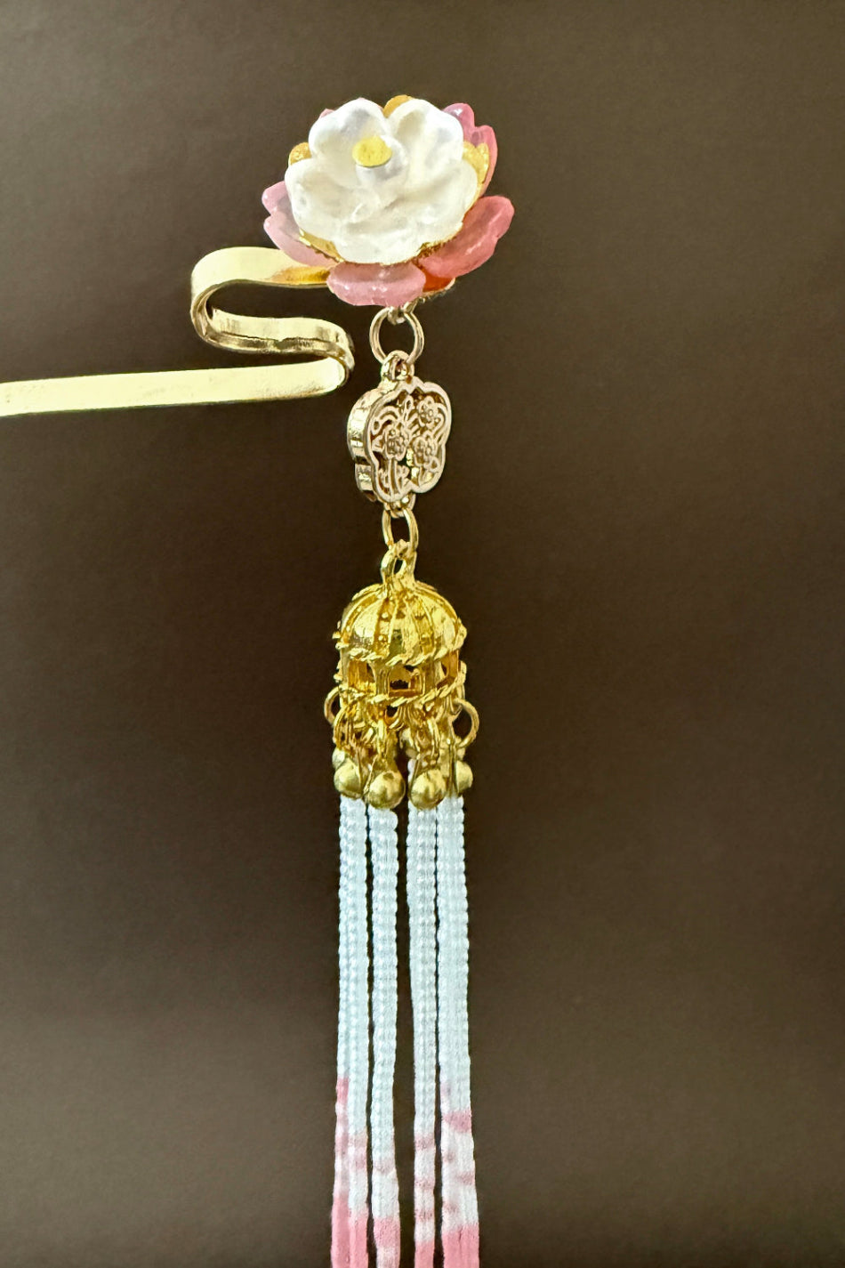 Épingle à cheveux en forme incurvée unique et fait à la main - Teint rosé - HanWen Shop