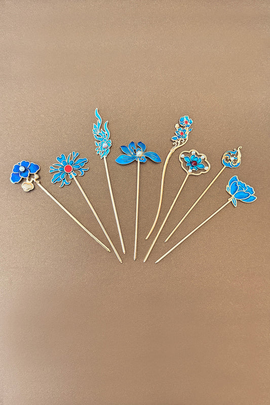 Épingles à cheveux en émail bleu - HanWen Shop