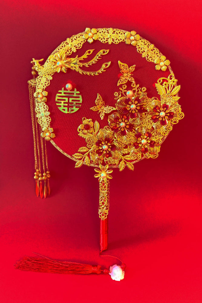 Éventail de mariage traditionnel chinois - “Xi Shan” - HanWen Shop