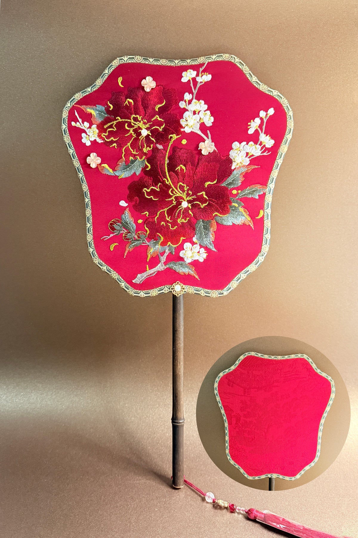 Éventail de mariage traditionnel chinois - Collection Brocarts et Broderies - HanWen Shop