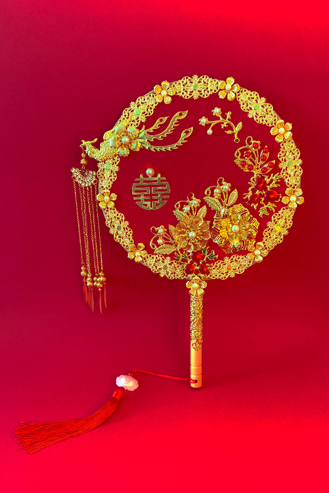 Éventail de mariage traditionnel chinois - “Xi Shan” - HanWen Shop