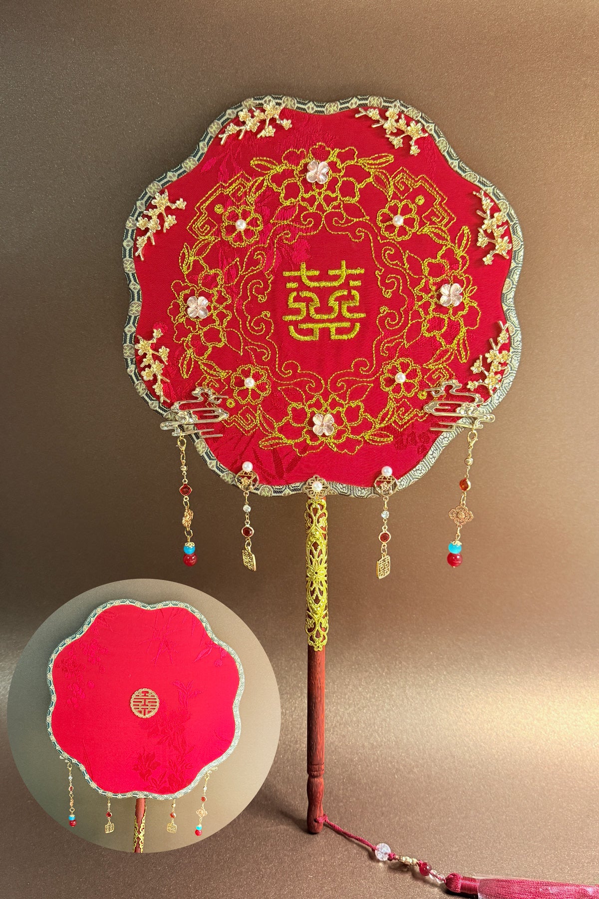 Éventail de mariage traditionnel chinois - Collection Brocarts et Broderies - HanWen Shop