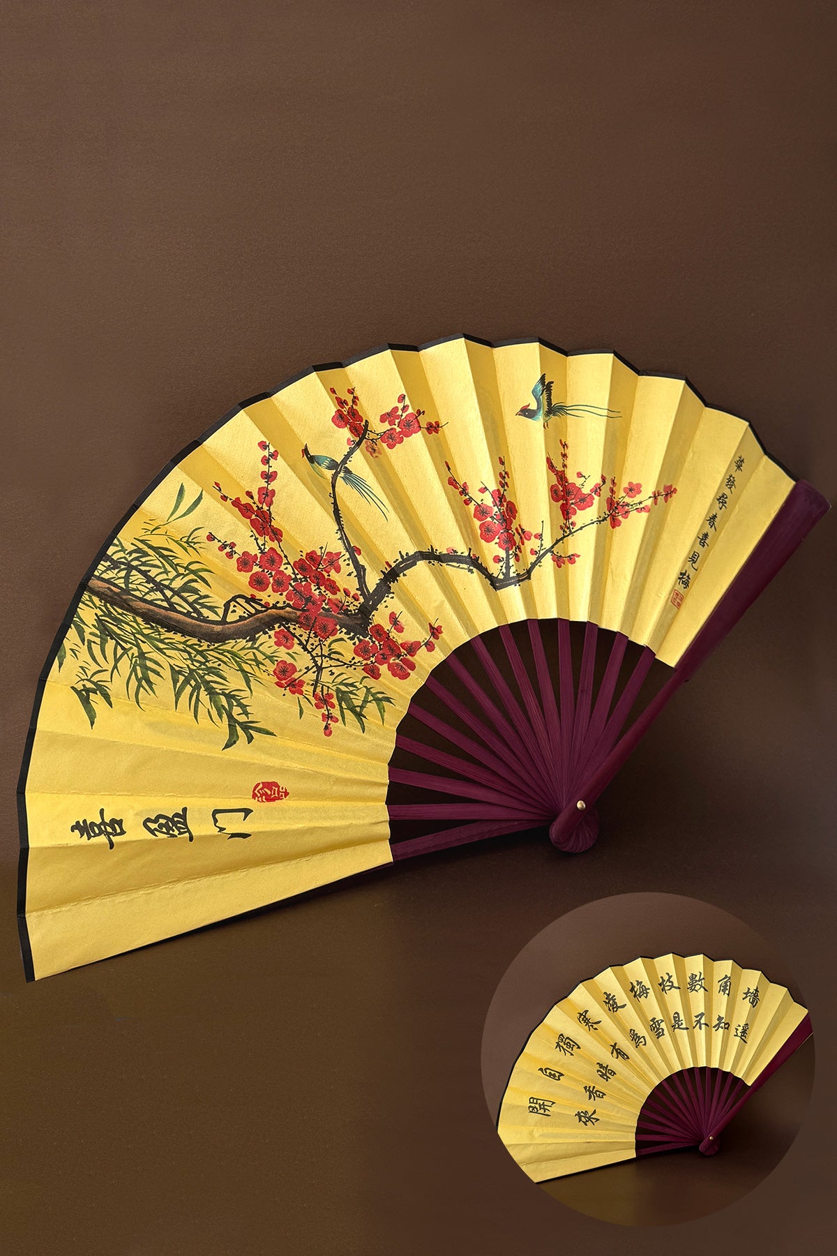 Éventail pliant de taille grand - Collection classique - HanWen Shop