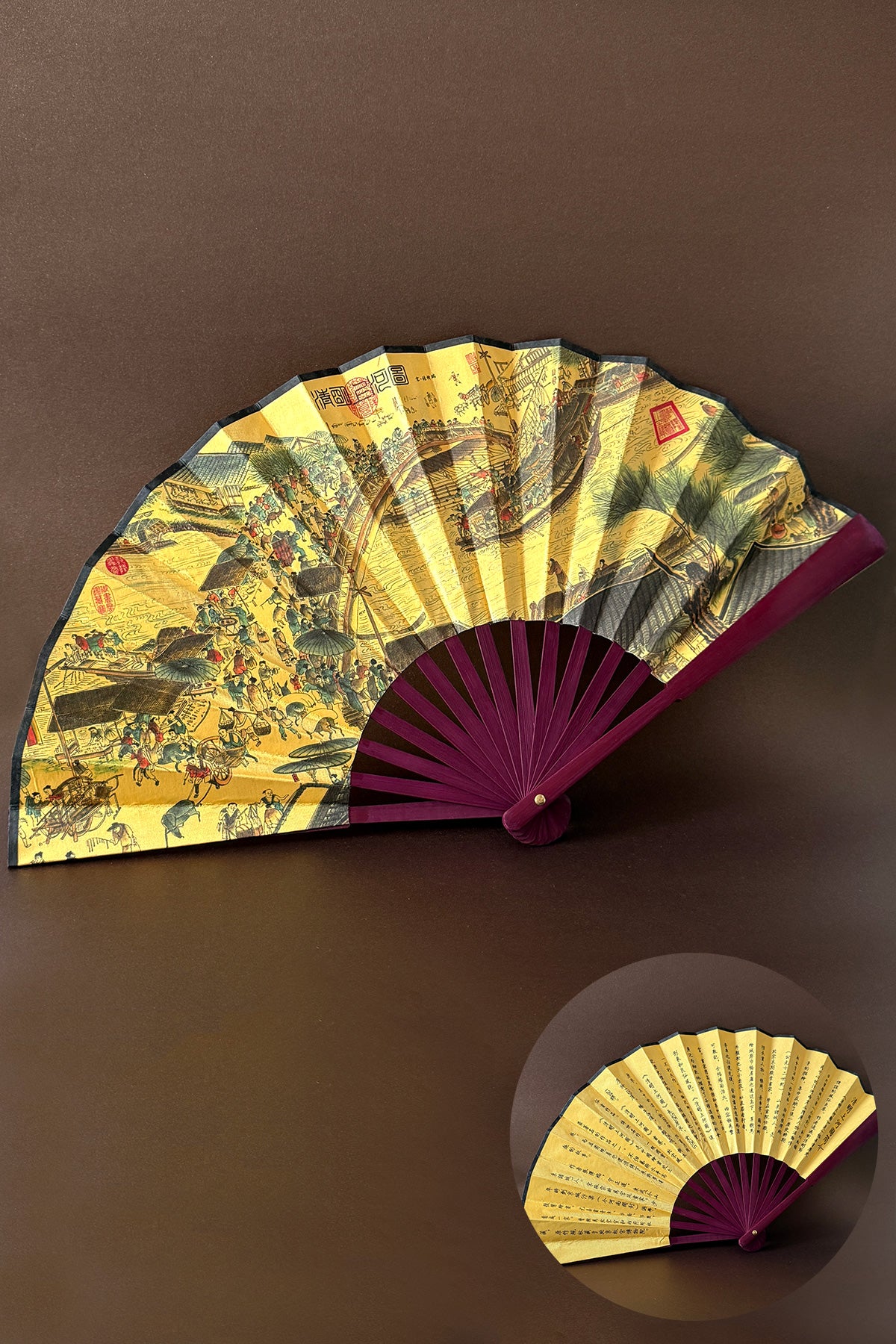 Éventail pliant de taille moyen - Collection classique - HanWen Shop