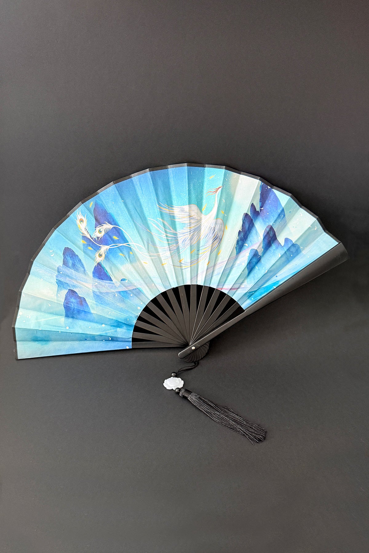 Éventail pliant de taille moyen - Néo-traditionnel - HanWen Shop