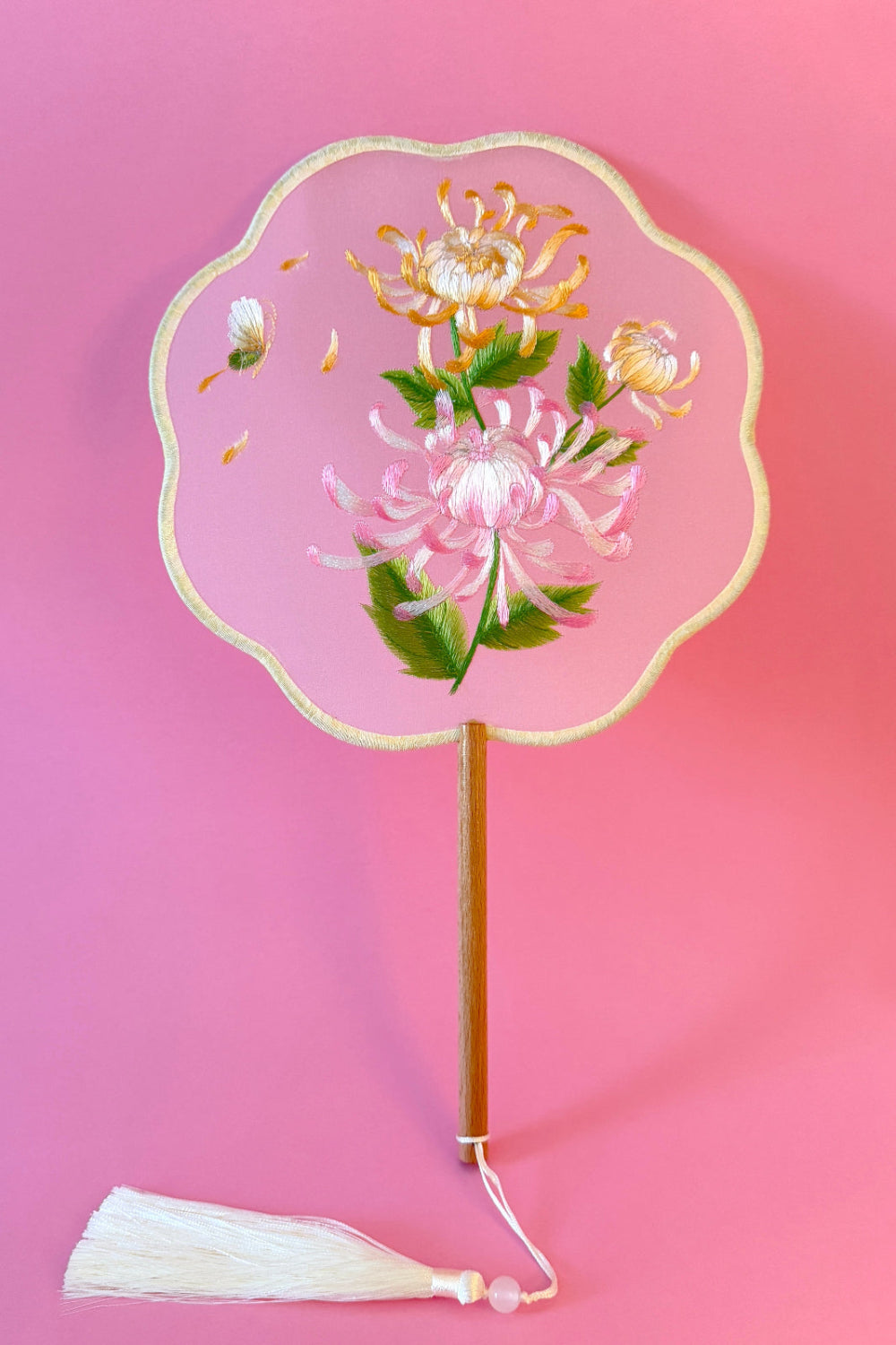 Éventail de soie - En huit pétales - HanWen Shop
