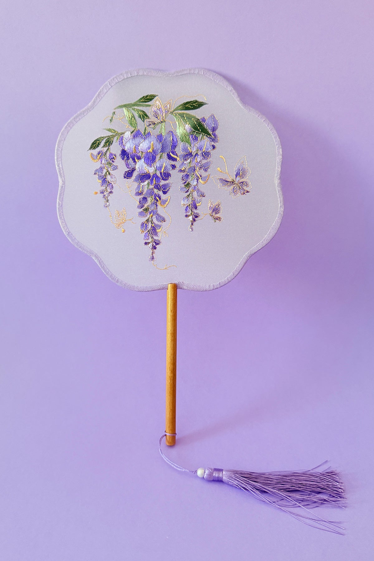 Éventail de soie - En huit pétales - HanWen Shop